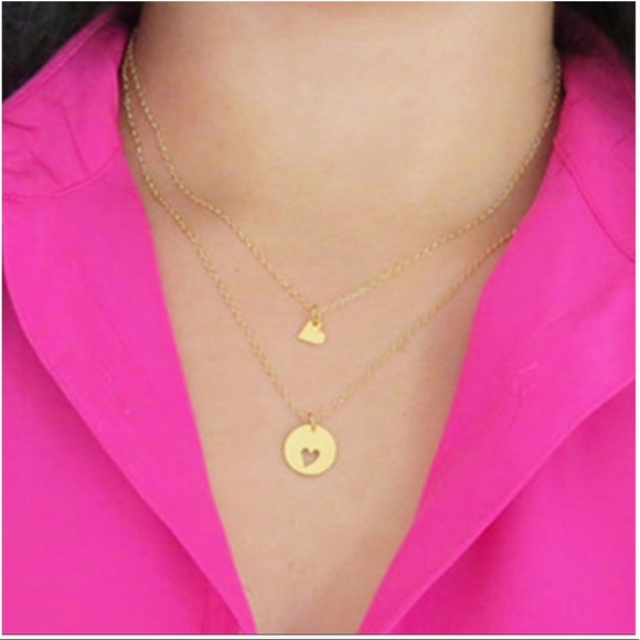 Layered Cutout Heart ❤️ BFF Necklaces (Gold) - Picture 3 of 5